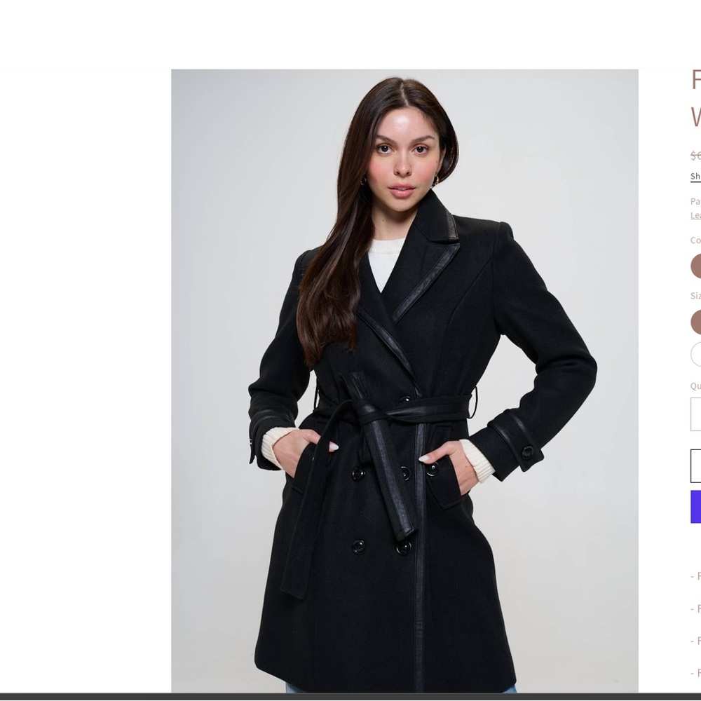 Women’s light weight wool jacket.